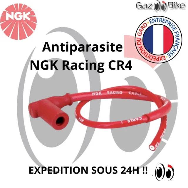 Antiparasite/Capuchon de bougie NGK RACING CABLE CR4 moto, mobylette, scooter...