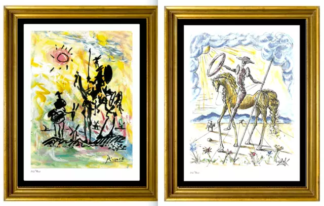 2 "Don Quixote" Prints by Picasso & Dali Signed & Hand-Numbered Ltd (unframed) 2 "Don Quixote" Prints by Picasso & Dali Signed & Hand-Numbered Ltd (unframed)