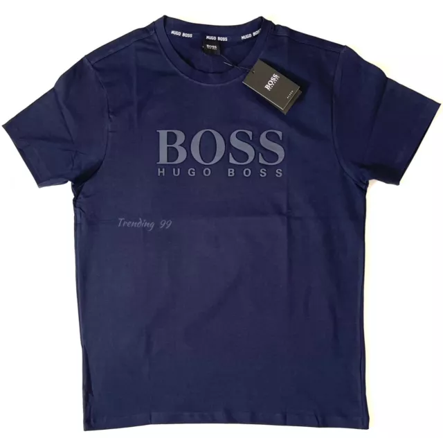 BOSS Hugo Boss Men's  Cotton  Regular Fit Crew Neck Short Sleeve T-Shirt _ Navy 3