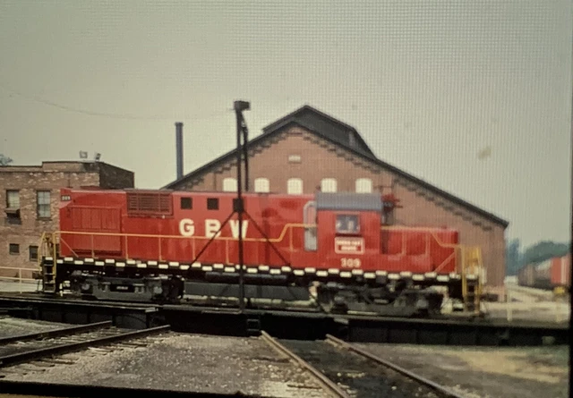 Vtg 35mm Slide GBW Green Bay Western Railroad Train Engine 309 Duplicate