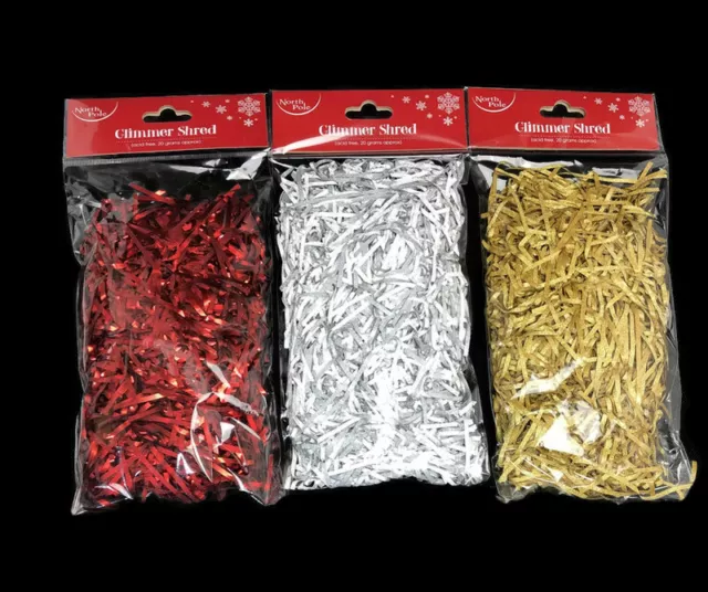 Glimmer Shred Fill Metallic Shredded Coloured Kraft Paper Gift Hamper Filler 2