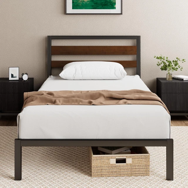 ZINUS KAI 3FT Single Bed Frame with Headboard (90 X 190 Cm) – Bamboo ...