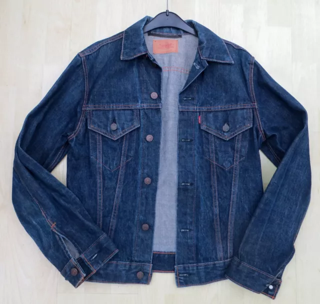 Genuine Vintage 1969 Levi Denim Jacket Blue 38 Usa Big E Red Tab 70505 0217