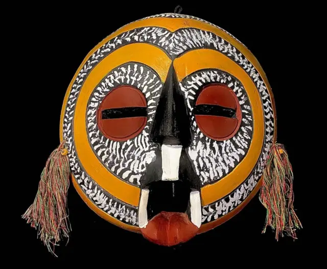 African Tribal Face Mask Wood Hand Carved Vintage Wall Hanging "Life Breathe4620