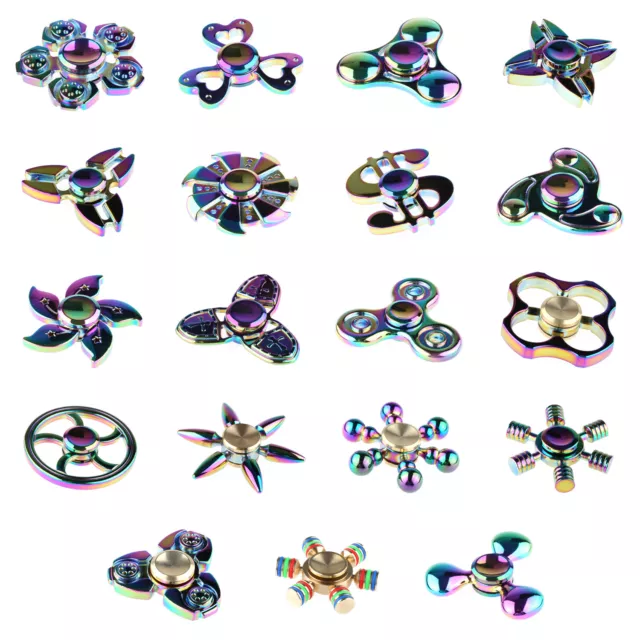 ALU Profi Fidget Hand Spinner Rainbow Metall Finger Kreisel Anti Stress ADHS