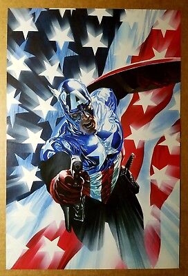 Captain America Flag Marvel Comics Poster by Alex Ross