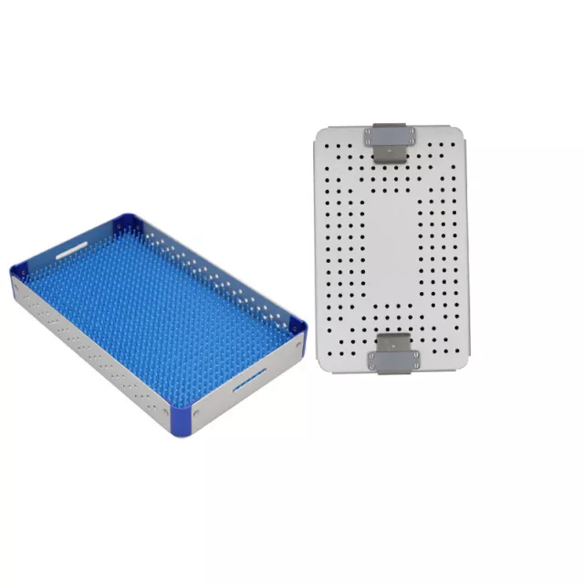 Instrument Sterilization Tray Box with Silicone mat 260*160*35mm Disinfection