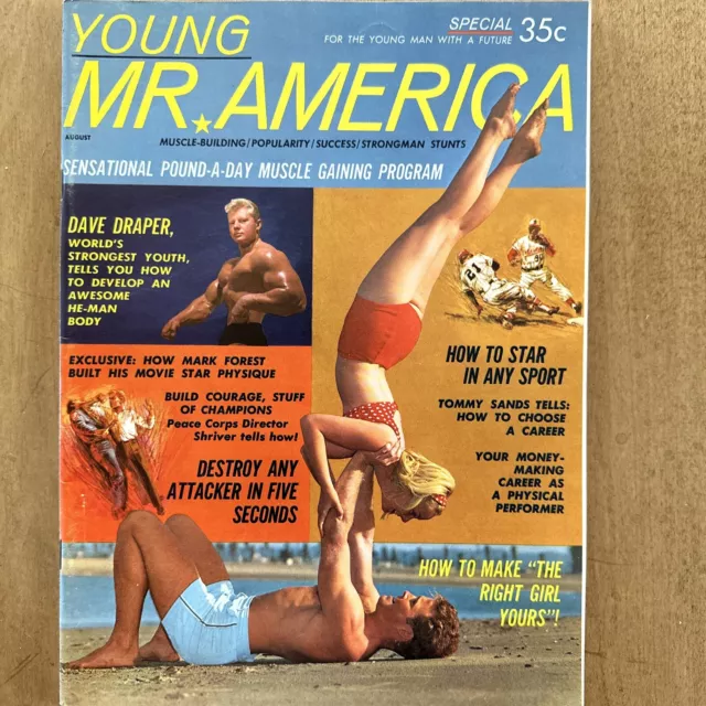 YOUNG MR AMERICA bodybuilding muscle magazine DAVE DRAPER 8-64