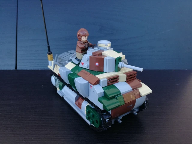 LEGO AUTHENTIQUE CHAR Somua S35 camouflé, WW2, 1940, France, modifié  brickmania EUR 140,00 - PicClick IT