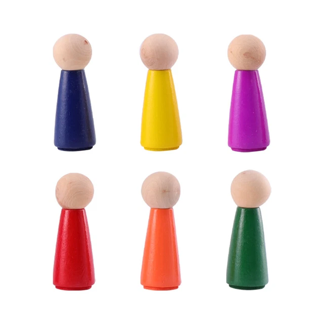 Figurine En Bois à Peindre 60 Pcs Poupée En Bois Bricolage
