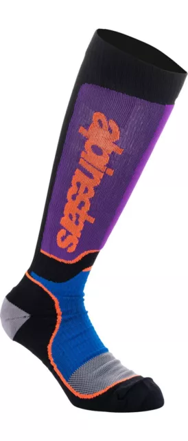 Alpinestars MX Plus Socks Black/Royal Blue/Purple
