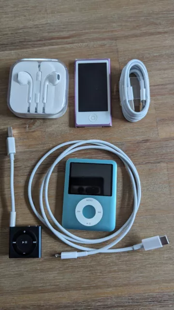 Ipod Set, Nano 3-8GB, Nano 7-16 GB, Shuffle 4-2GB, gebraucht, funktionsfähig