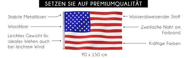 Bandera Bandera EE. UU. 90X150cm Bandera Americana Decoración Bandera Hisada América Ojales 3