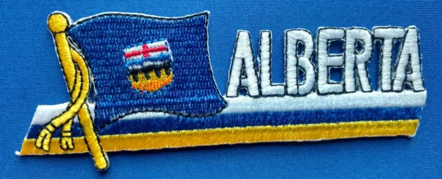 Alberta Flag Patch Embroidered Iron On Applique