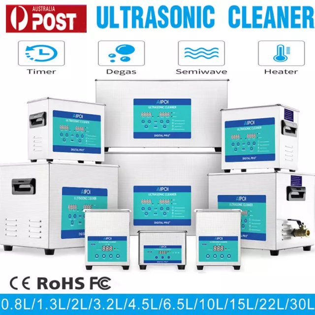 Ultrasonic Cleaner Industrial Digital UltraSonic Bath Cleaning Timer Heater AU