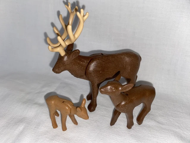 Lot Playmobil Forêt Et Animaux – Cerfs, Biche, Faon, Arbres, Ferme – Occasion En Bon état