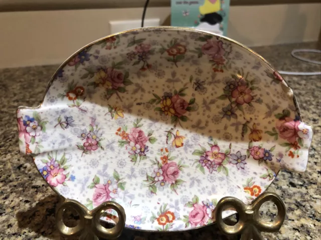 Vintage SMALL CHINTZ SERVING DISH, ROYAL WINTON "Eleanor” MADE IN ENGLAND