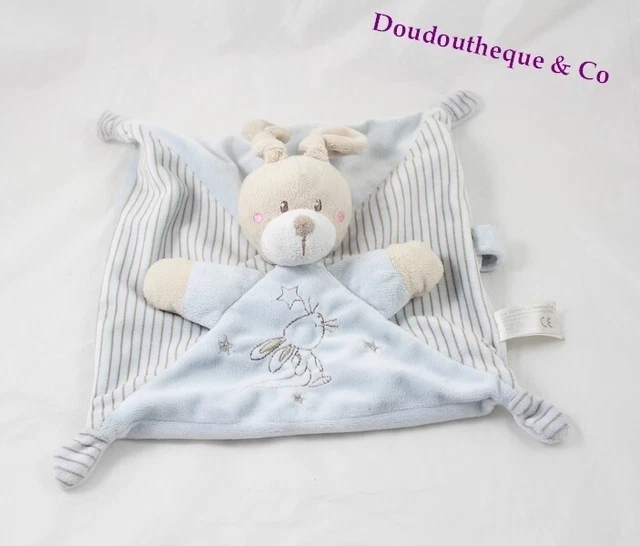 Doudou plat lapin SIMBA TOYS BENELUX bleu Laline étoiles Nicotoy 24 cm (F7935)