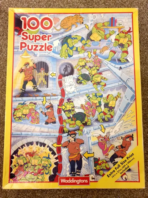POSTER PUZZLE COMPLETO tartarughe ninja mutanti adolescenti Waddingtons  1990 EUR 17,53 - PicClick IT