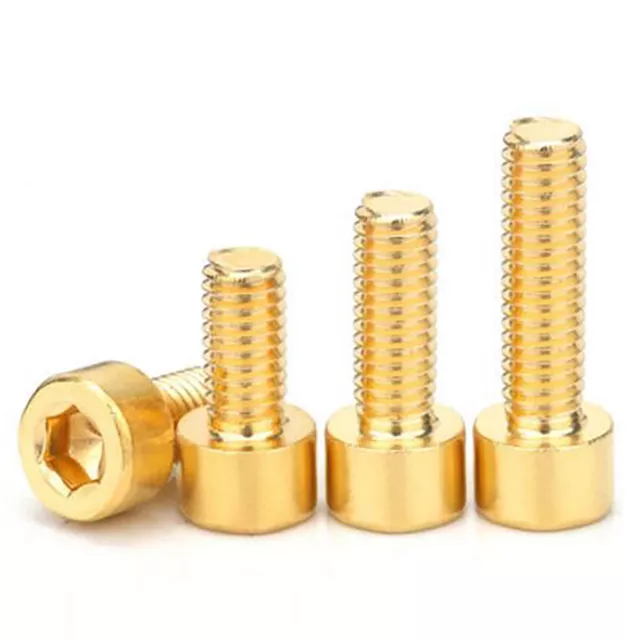 Brass Socket Cap Head Screw M3 M4 M5 M6 M8 M10 M12 Allen Bolts Hex Drive DIN 912