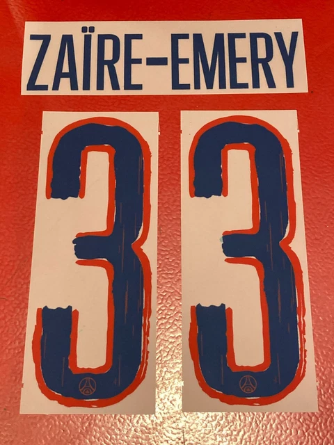 Flocage Officiel PSG Third 2023/2024 - ZAÏRE EMERY, Adulte Homme, Neuf