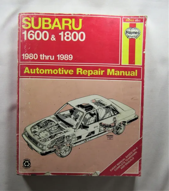 Haynes Subaru 1600 and 1800 Automotive Repair Manual 89003