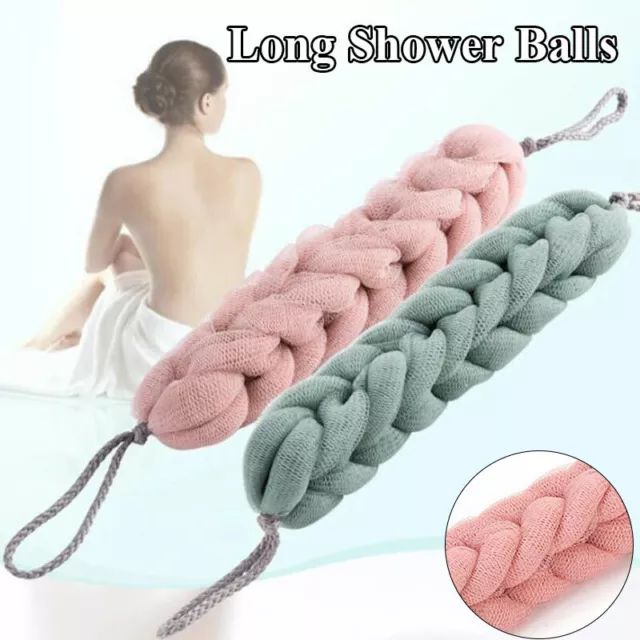 New Back Scrubber Bath Shower Mesh Exfoliating Sponge Body Brush Wash Nylon Puff