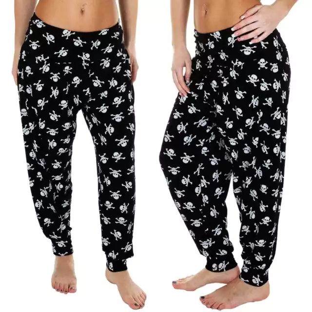 Donna Ali Baba Harem Pantaloni Lunghi Yoga Largo Leggings Taglie Forti UK
