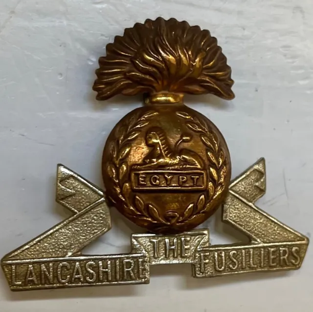 ORIG LANCASHIRE FUSILIERS Regiment WWII cap badge British Army hat WW2 ...