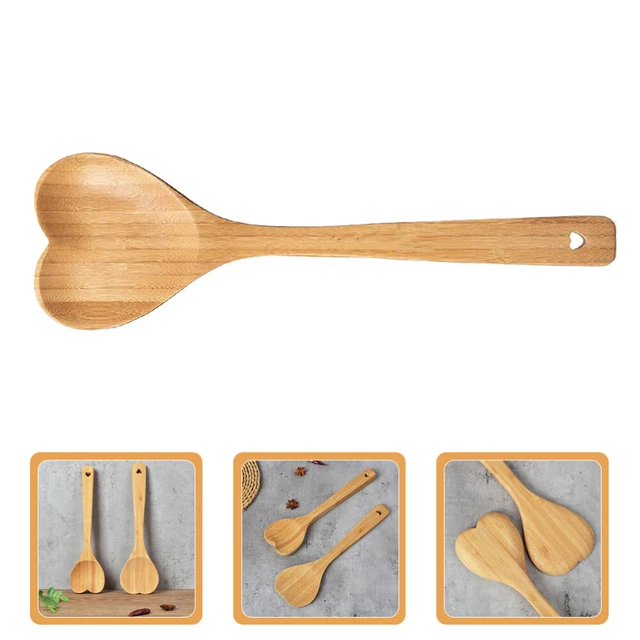 Cuchara de bambú en forma de corazón cuchara de bambú romántica - cuchara para servir Hausha