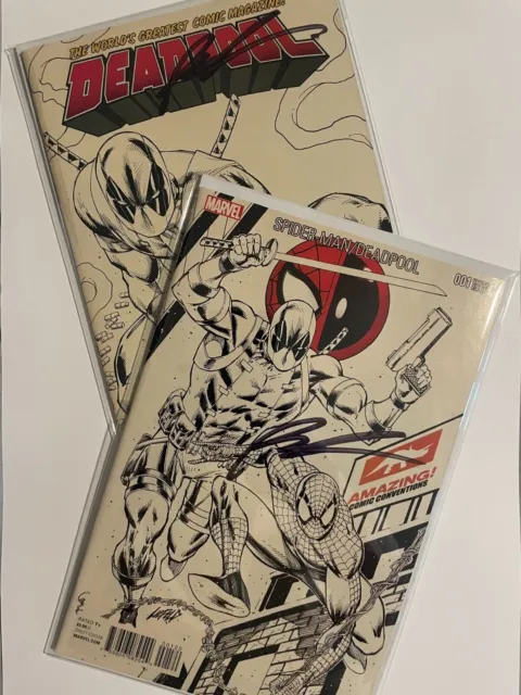 Spiderman Deadpool 1 Amazing Con Sketch Variant Arizona Signed Rob Liefeld