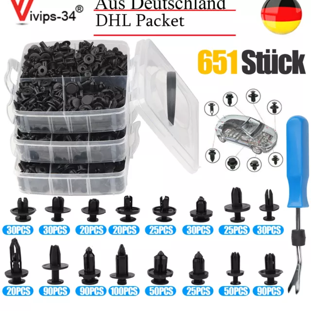 651 STÜCKE set Befestigung Clips Auto Niete Clip Plastik Radkasten Befestigung