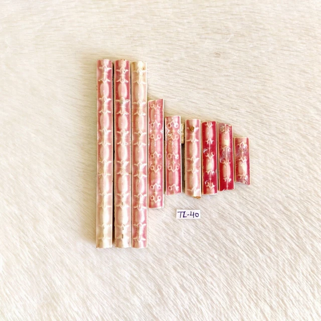 1930s Vintage Pink Design Embossed Architecture Furniture Tile Border 9 Pcs TL40