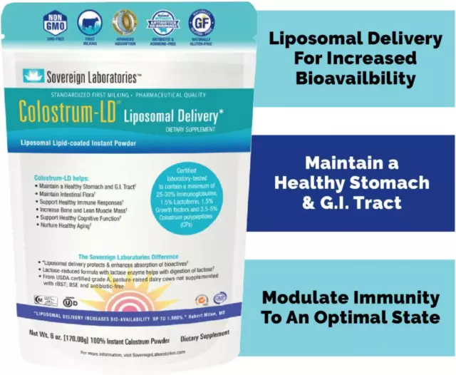 Colostrum-LD Liposomal Delivery - Colostrum Powder 6 Ounce (Pack of 1), Plain