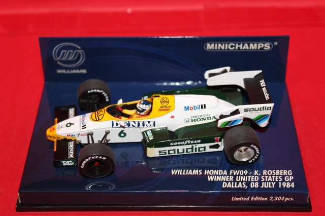 MINICHAMPS 1/43 WILLIAMS Honda FW09 K. Rosberg - Winner US GP 1984