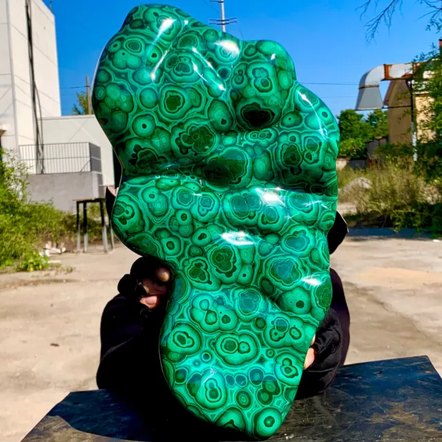 18.47LB Natural Malachite transparent cluster coarsemineral sample
