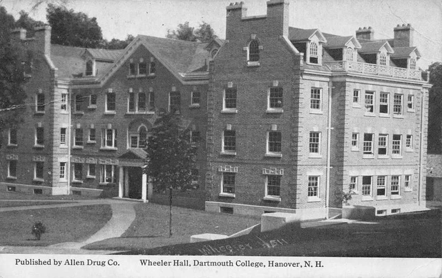 Hanover New Hampshire Wheeler Hall, Dartmouth College  Vintage Postcard TT1468