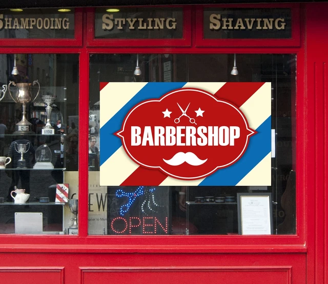3D MAN HAIR Cut G57 Barber Shop Window Stickers Vinyl Wall Mural Decals ...