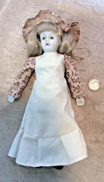 Vintage Soft Body Bisque Porcelain 8” Doll Ornament