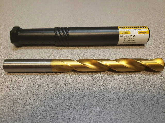 Guhring 9006510134900 17/32" Jobber Drill Bit, Type N, Hss, Tin Coated New