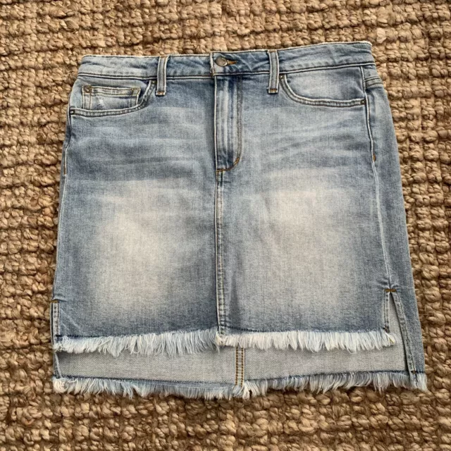 Joes Jeans Womens Hi Low Raw Hem Denim Mini Skirt Size 30 Collectors Edition