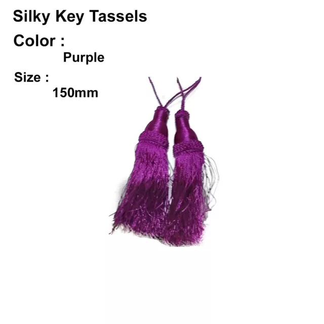 2X Silky Key Tassels, Cushions, Blinds,Bibles , Curtains,Purple