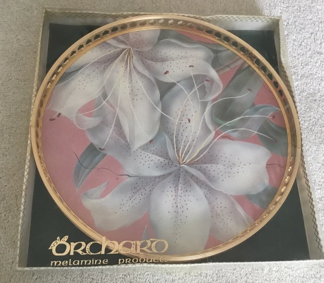 Excelente vintage/retro? Bandeja circular de melamina HUERTO EN CAJA SIN USAR VER FOTOS