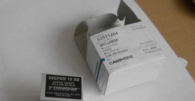 THOMSON SUPPER SMART Pillow Block , Bearing Linear Ssepb M 16 Dd £24.99 ...