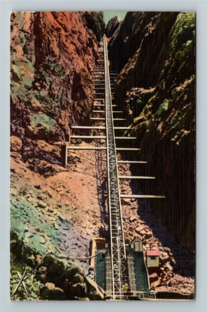 Royal Gorge CO-Colorado, Scenic Incline From Bottom c1960 Vintage Postcard