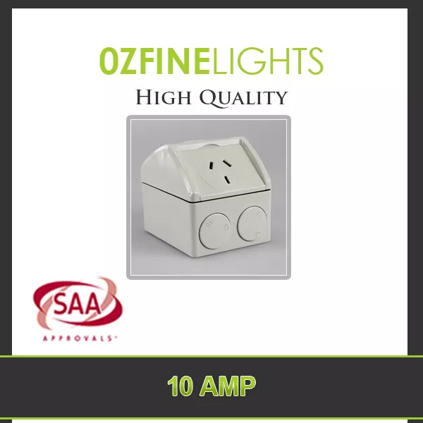 10 AMP IP53 Single GPO Weatherproof  Power Point Socket SAA APPROVED