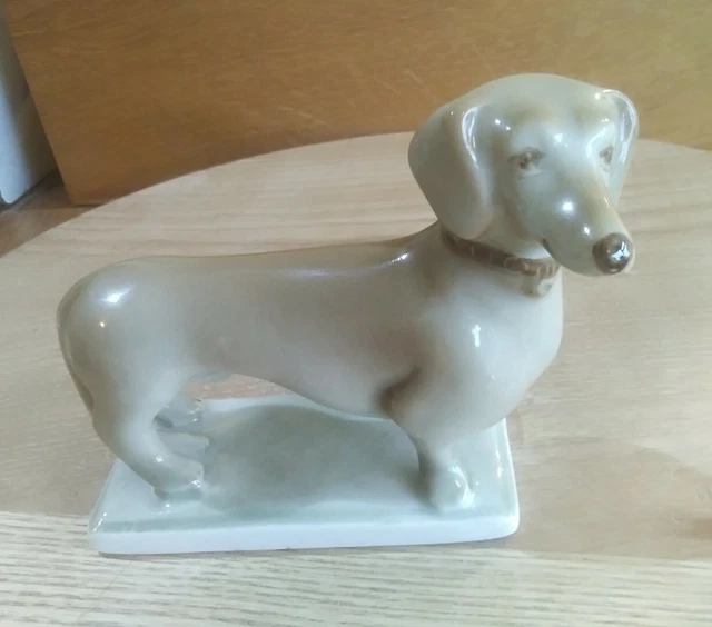 Zsolnay Pecs Hungary Porcelain Dachshund Dog Figurine Excellent Condition
