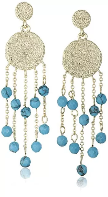 Karen Kane C009017TQ Sandy Beach Chandelier Drop Earring w/Turquoise Stone Beads