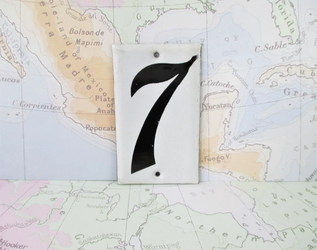 Vintage Porcelain House Number 7