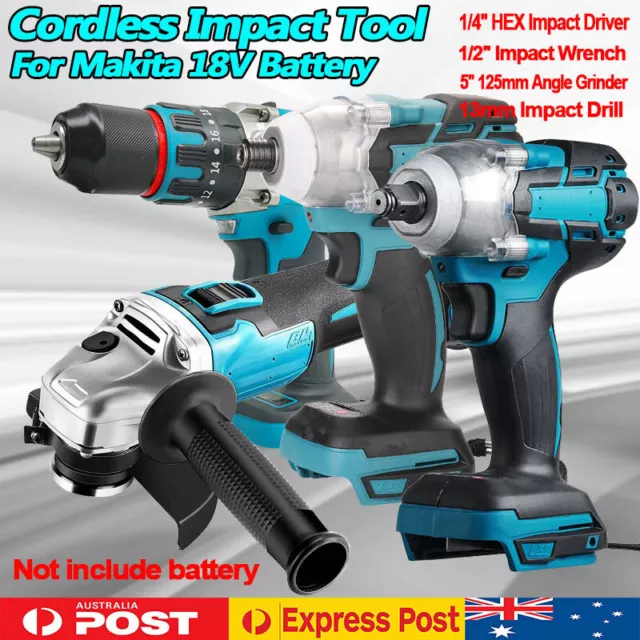 Cordless Impact Driver Wrench Grinder Combo Kit Replace For Makita 18V Battery